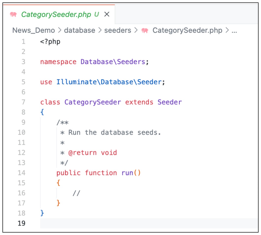 [Laravel8][Blog_Demo] Factory Diagram-screenshot CategorySeeder